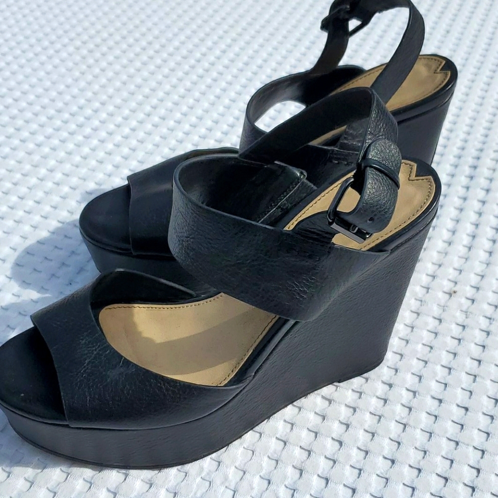 COPY - Real black leather Via Spiga Wedge